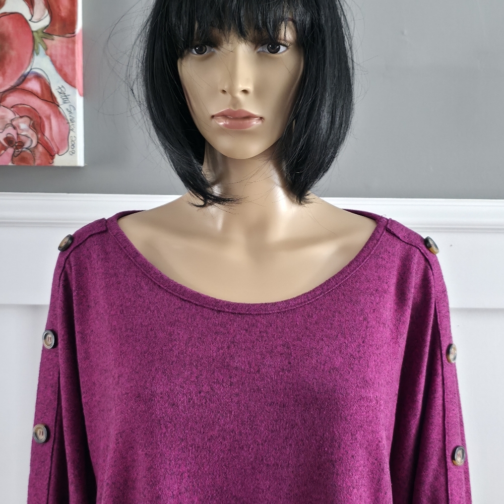 Lily Morgan – Button-Detail Knit Top – Effortless Boho Chic-size XL - Picture 4 of 12